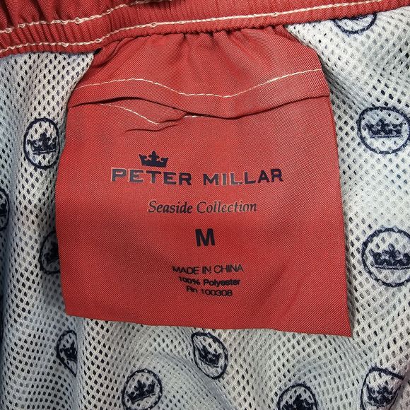 Peter Millar Seaside Swim Trunks Size medium Blue Sand‎ dollar Print Mesh Liner - Picture 7 of 7